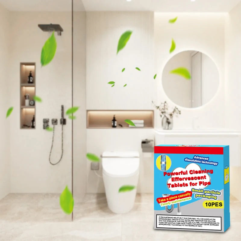 Easy-Care Powerful Cleaning Effervescent Tablets for Pipe, Fast