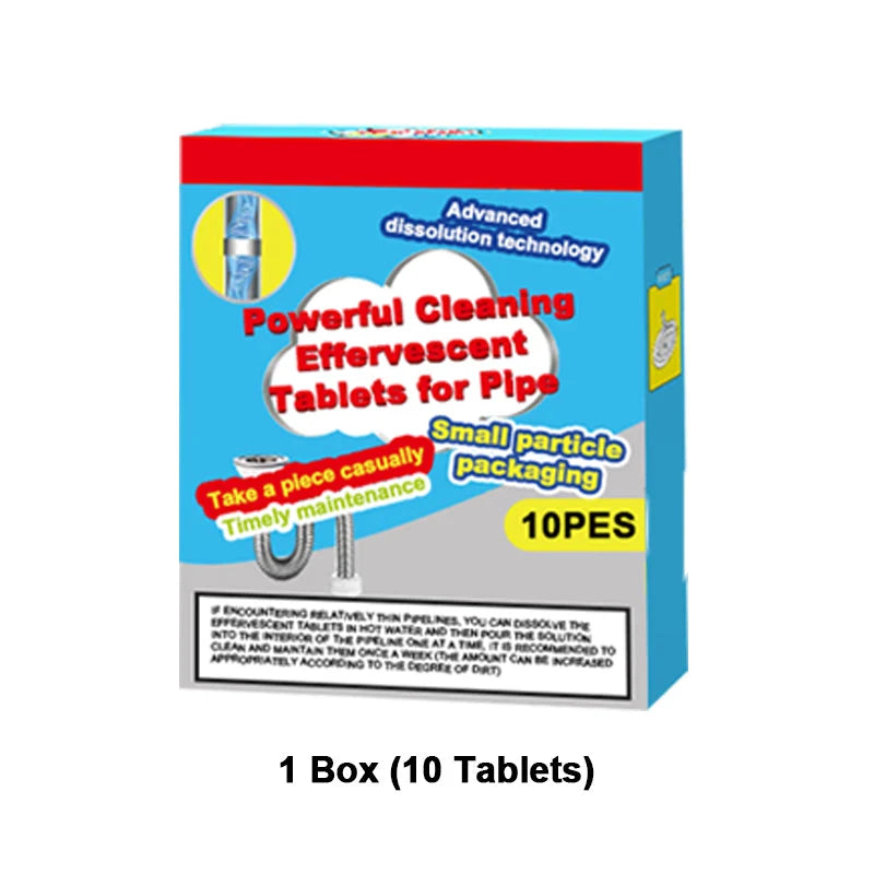 Easy-Care Powerful Cleaning Effervescent Tablets for Pipe, Fast