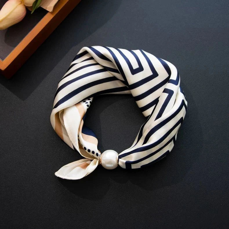 Pearl Necklace Scarf with an Easy Pop-On Design