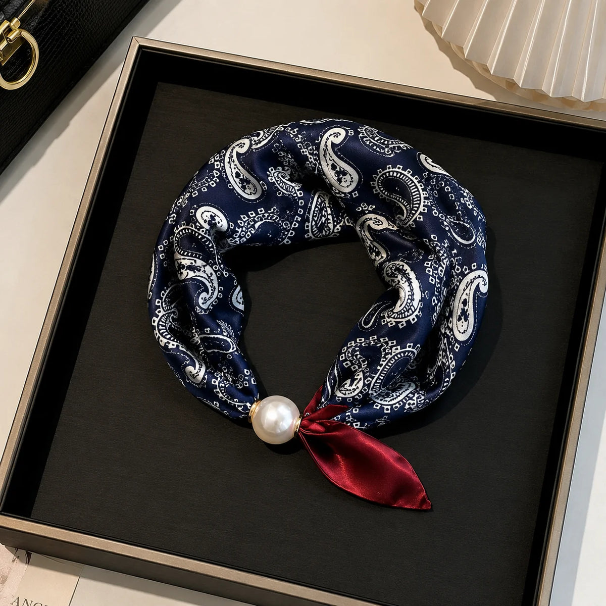 Pearl Necklace Scarf with an Easy Pop-On Design