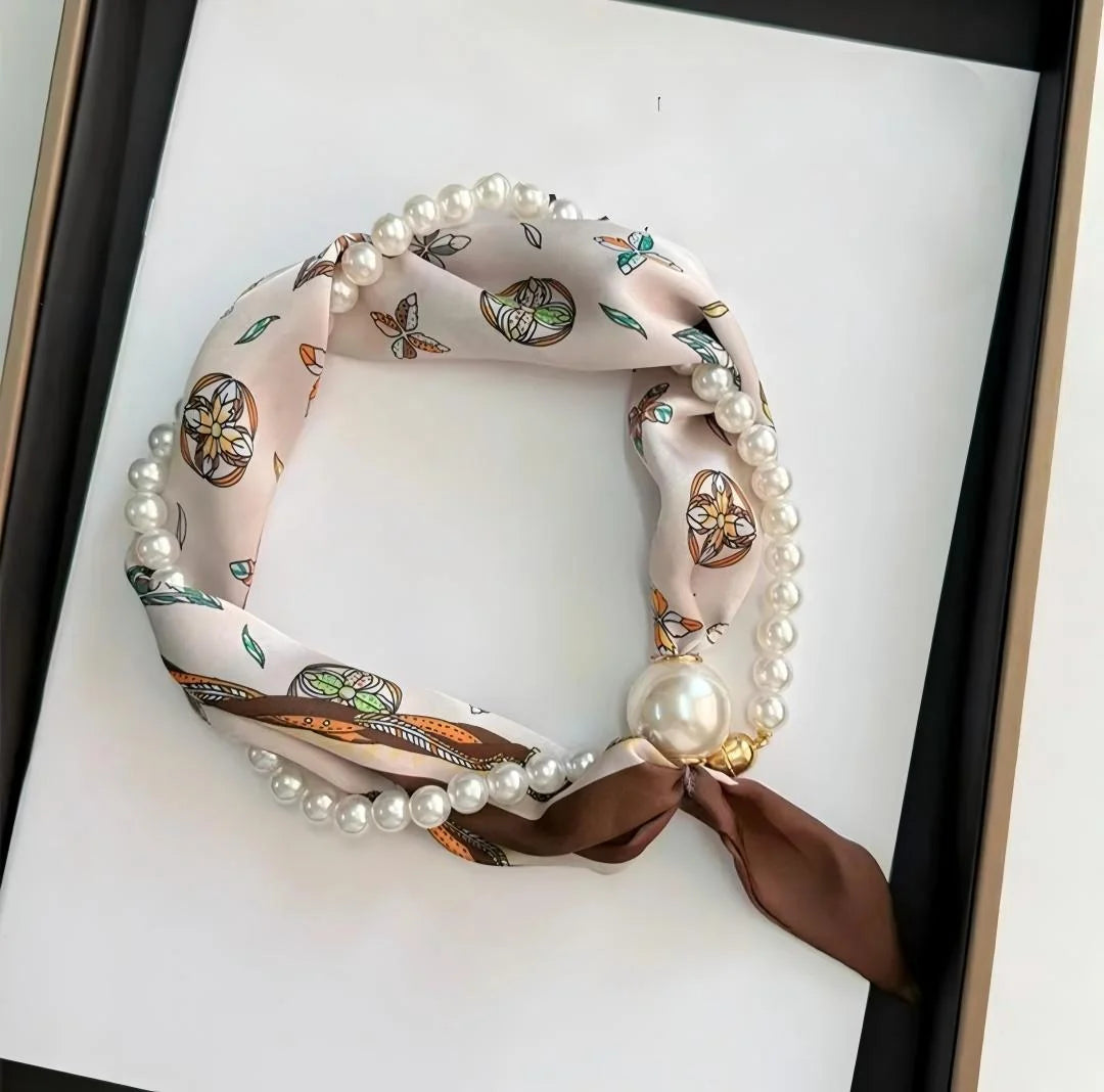 Pearl Necklace Scarf with an Easy Pop-On Design