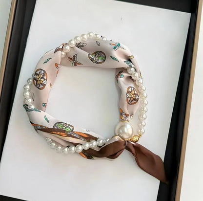Pearl Necklace Scarf with an Easy Pop-On Design