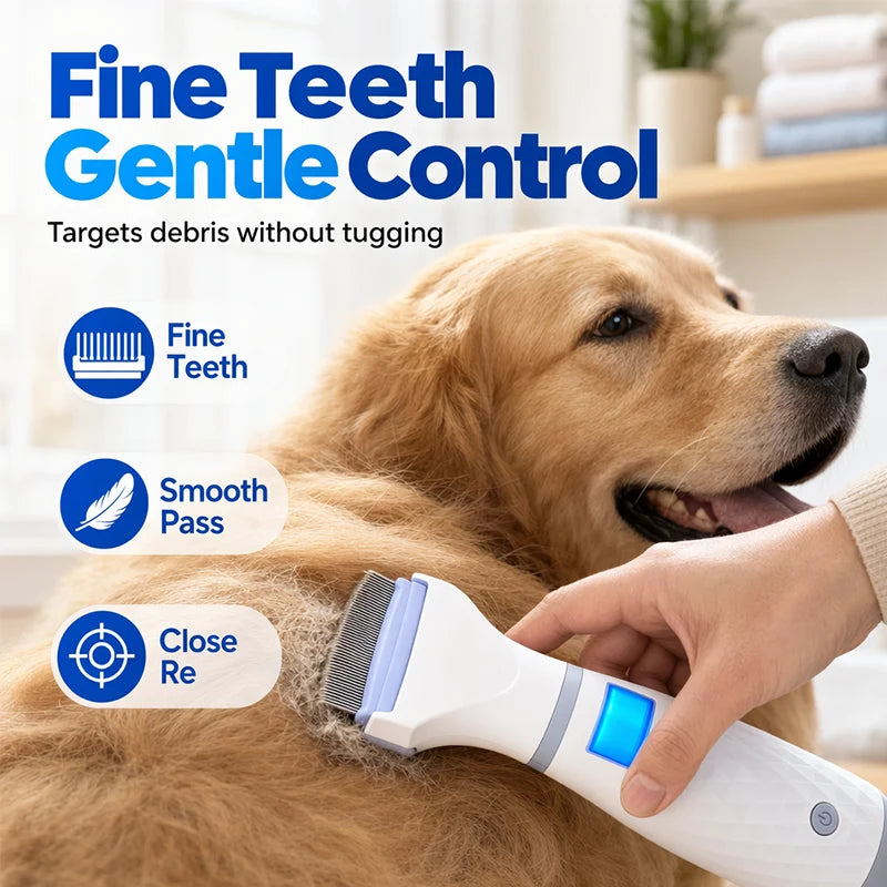 Easy-Care Hair flea comb, lice remover, cleaner for Routine Upkeep