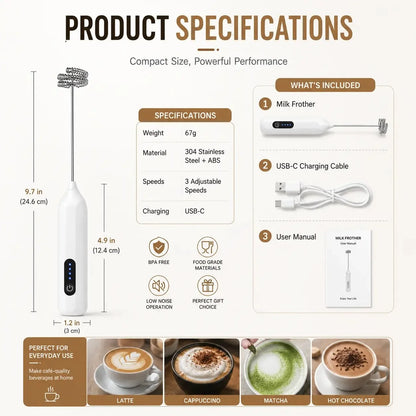 Purpose-Built Electric Milk Frother Handheld for Everyday Use