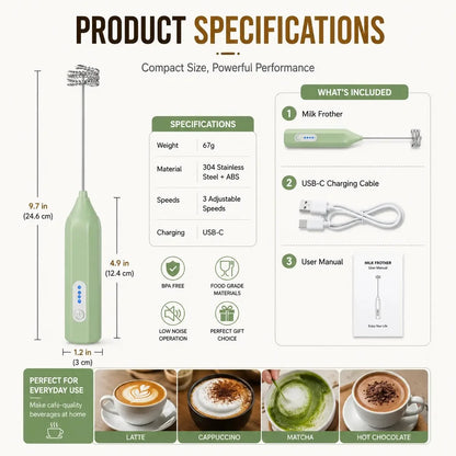 Purpose-Built Electric Milk Frother Handheld for Everyday Use