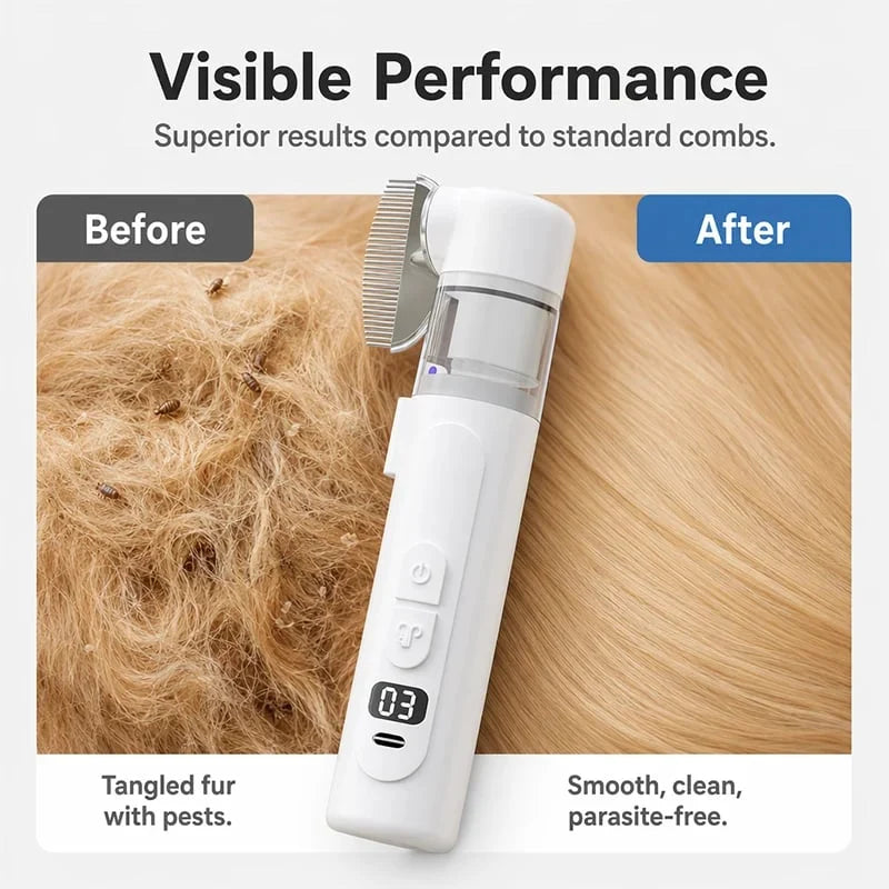 Pet-Friendly Electric Pet Flea Remover and Detangling