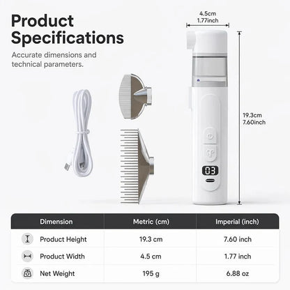 Pet-Friendly Electric Pet Flea Remover and Detangling