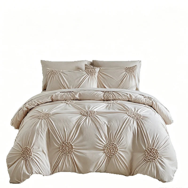 Purpose-Built Soft Touch Pinch Pleat Duvet Set – Brushed Microfiber