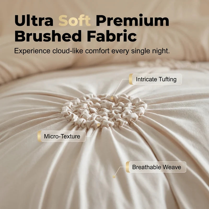 Purpose-Built Soft Touch Pinch Pleat Duvet Set – Brushed Microfiber