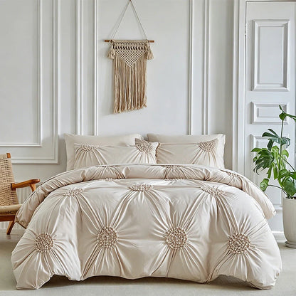 Purpose-Built Soft Touch Pinch Pleat Duvet Set – Brushed Microfiber