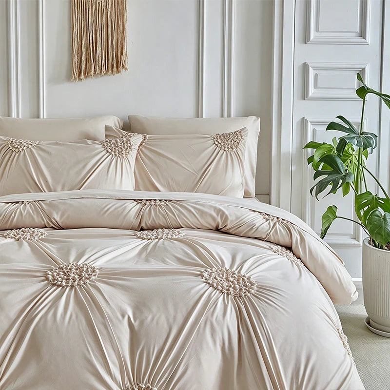 Purpose-Built Soft Touch Pinch Pleat Duvet Set – Brushed Microfiber