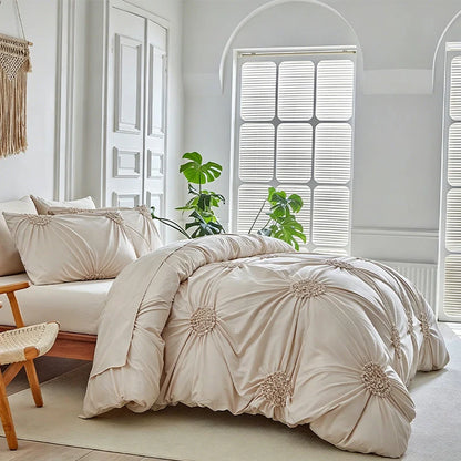 Purpose-Built Soft Touch Pinch Pleat Duvet Set – Brushed Microfiber