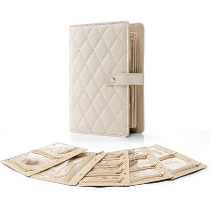 Space-Saving Elegant Portable Checkered Jewelry Storage