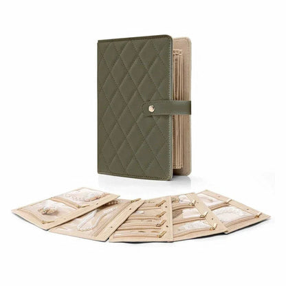 Space-Saving Elegant Portable Checkered Jewelry Storage