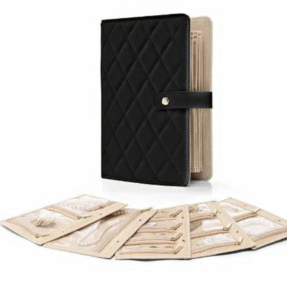 Space-Saving Elegant Portable Checkered Jewelry Storage