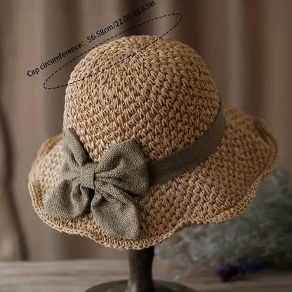 Chic Woven Straw Sun Hat with Elegant Bow