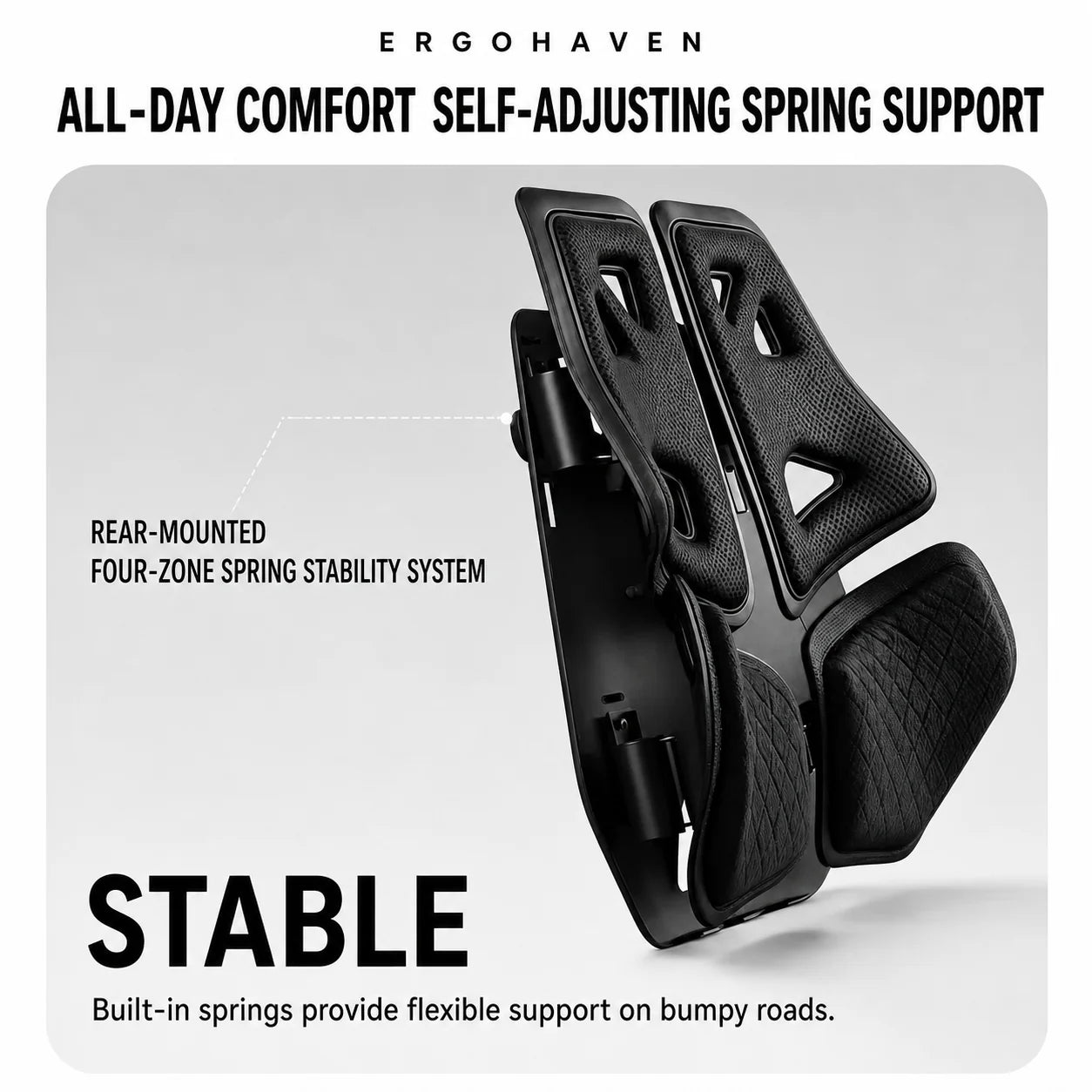 Vehicle-Ready ErgoHaven 4-Zone Car Lumbar Support for Garage Use