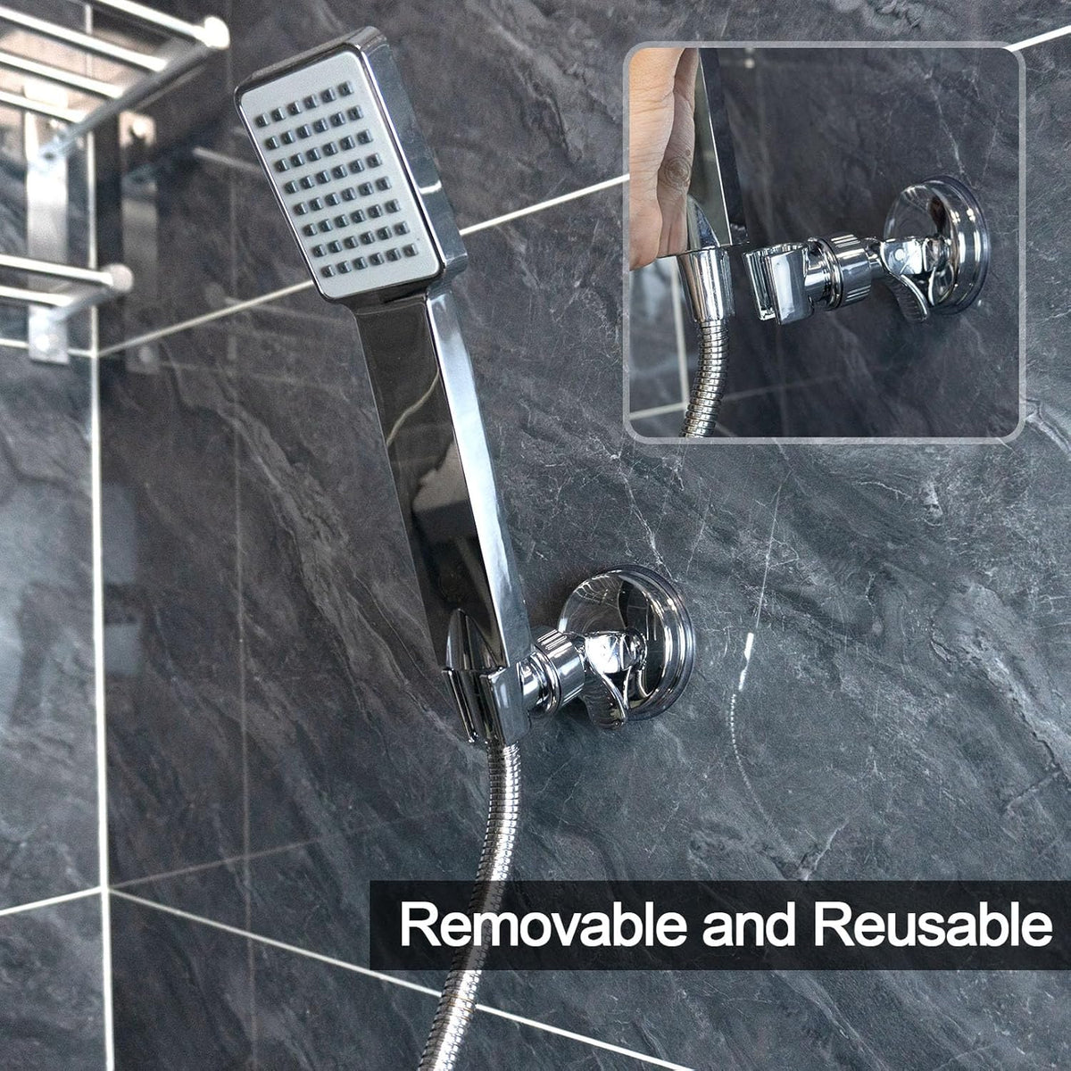 Purpose-Built Adjustable shower head holder - Detachable shower head