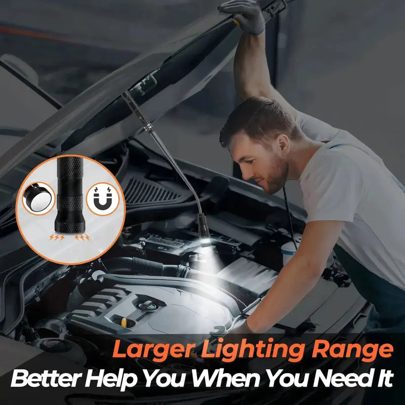 Extendable Telescoping Magnetic Pickup Tool with LED Flashlight