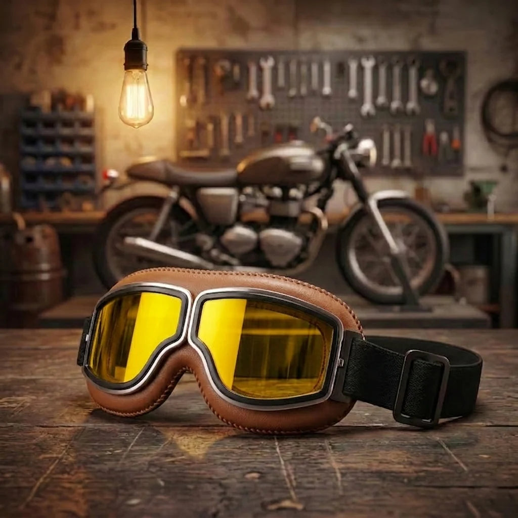 Vintage OTG Motorcycle Riding Goggles Designed to Fit Over Glasses