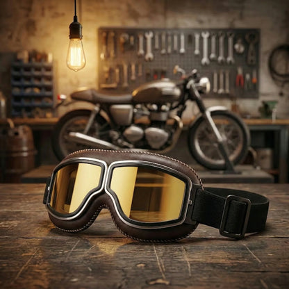 Vintage OTG Motorcycle Riding Goggles Designed to Fit Over Glasses