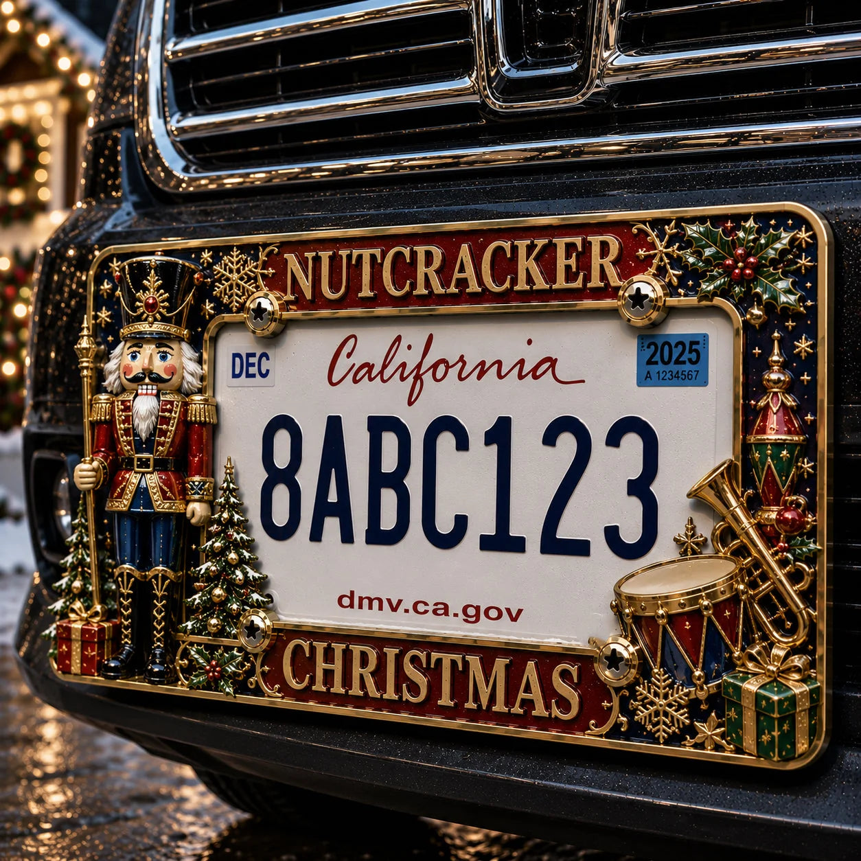 Purpose-Built License Plate Frame – Festive Style for Every