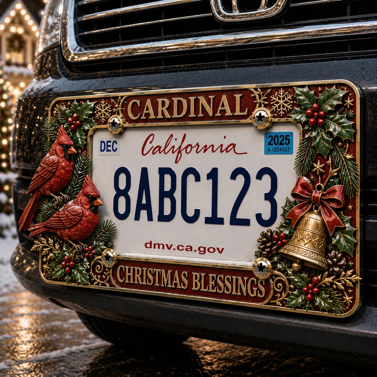 Purpose-Built License Plate Frame – Festive Style for Every