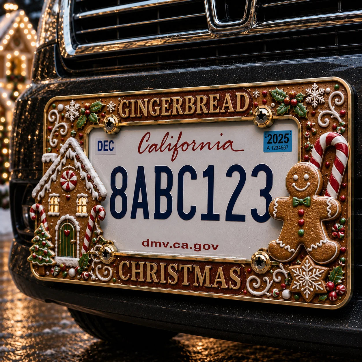 Purpose-Built License Plate Frame – Festive Style for Every