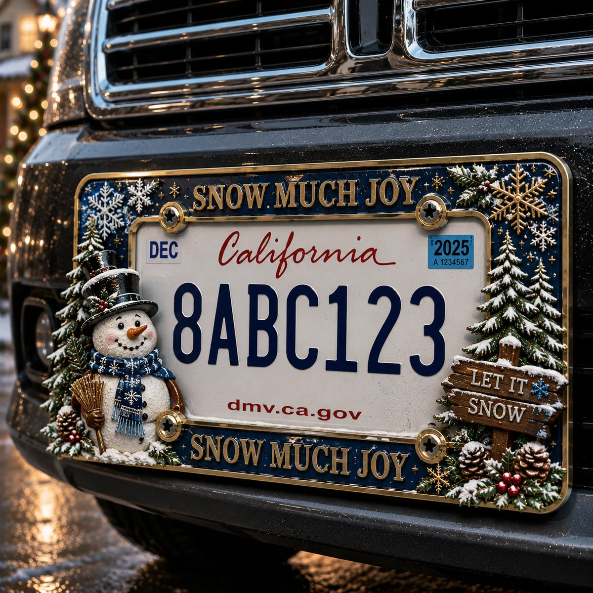 Purpose-Built License Plate Frame – Festive Style for Every
