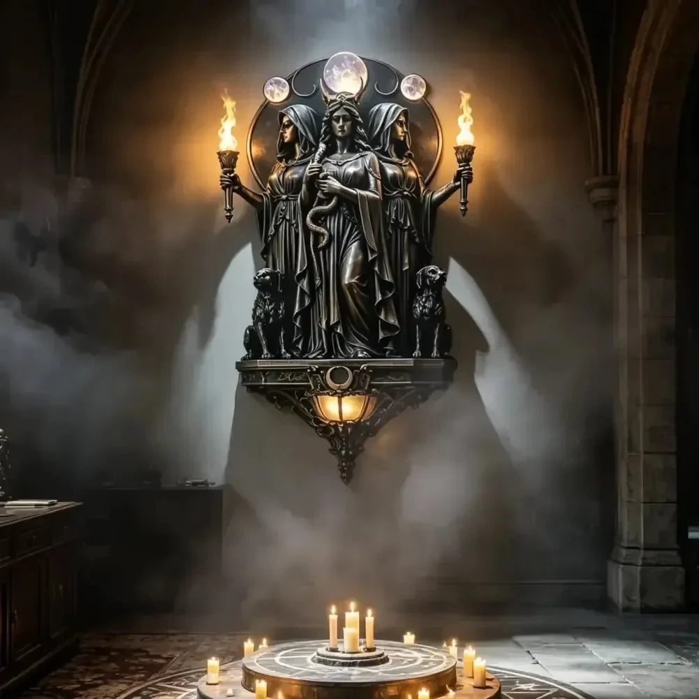 Decorative Triple Goddess Hecate LED Wall Sconce – Wiccan Witchy