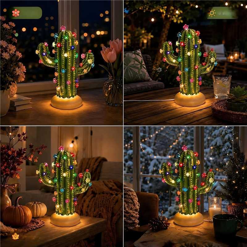 Decorative DIY Cactus Lamp – Endless Cozy Glow for Focused Lighting