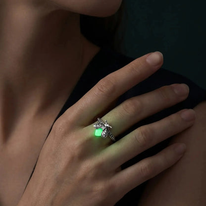 Distinctive Firefly Glow Ring S925 Silver – Luminous Nature-Inspired