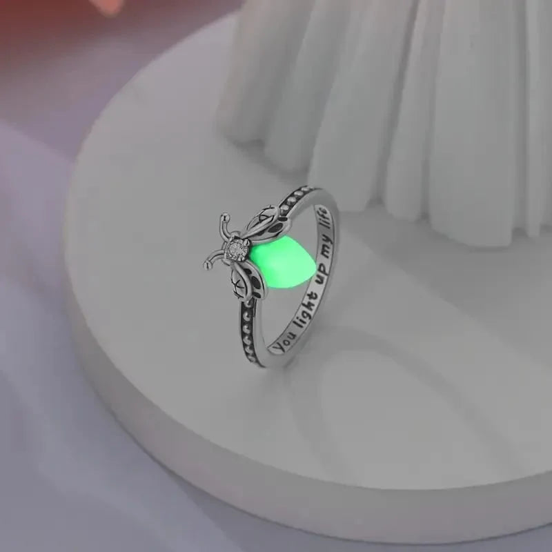 Distinctive Firefly Glow Ring S925 Silver – Luminous Nature-Inspired