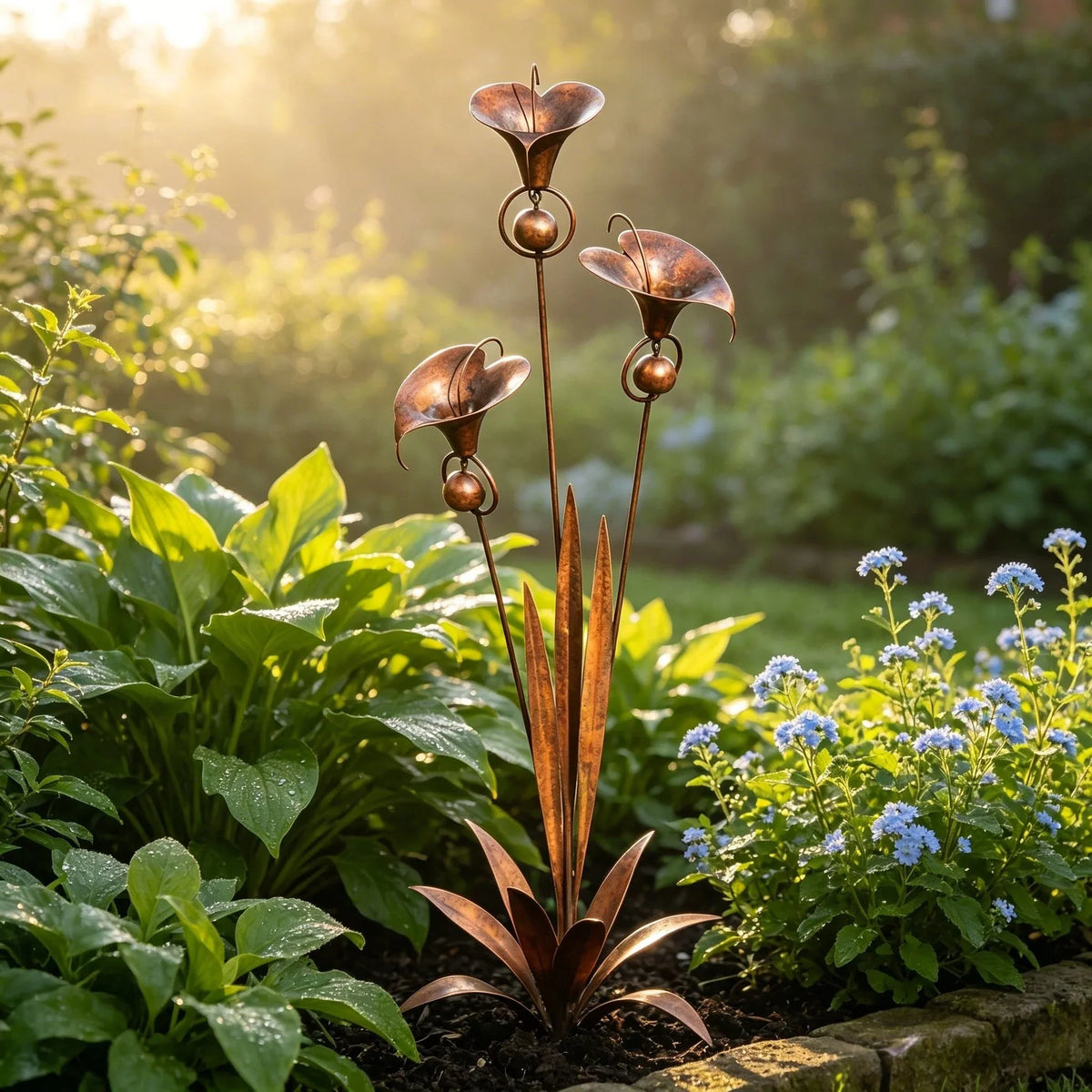 Copper Calla Lily Garden Chime Set for Gentle Outdoor Sound