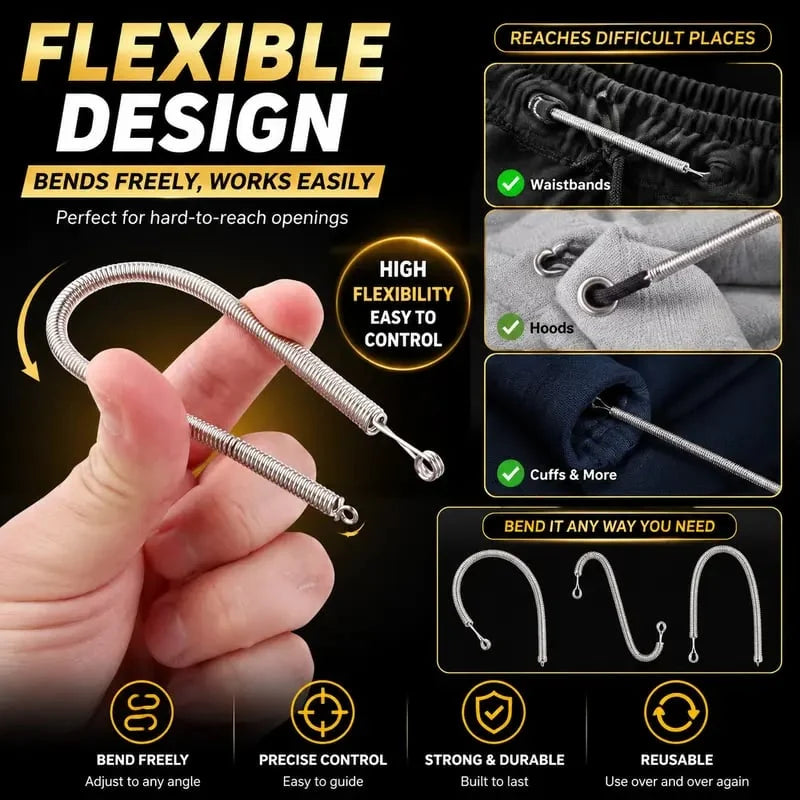 Distinctive Flexible Drawstring Threader Tool – 2PCS Stainless Steel