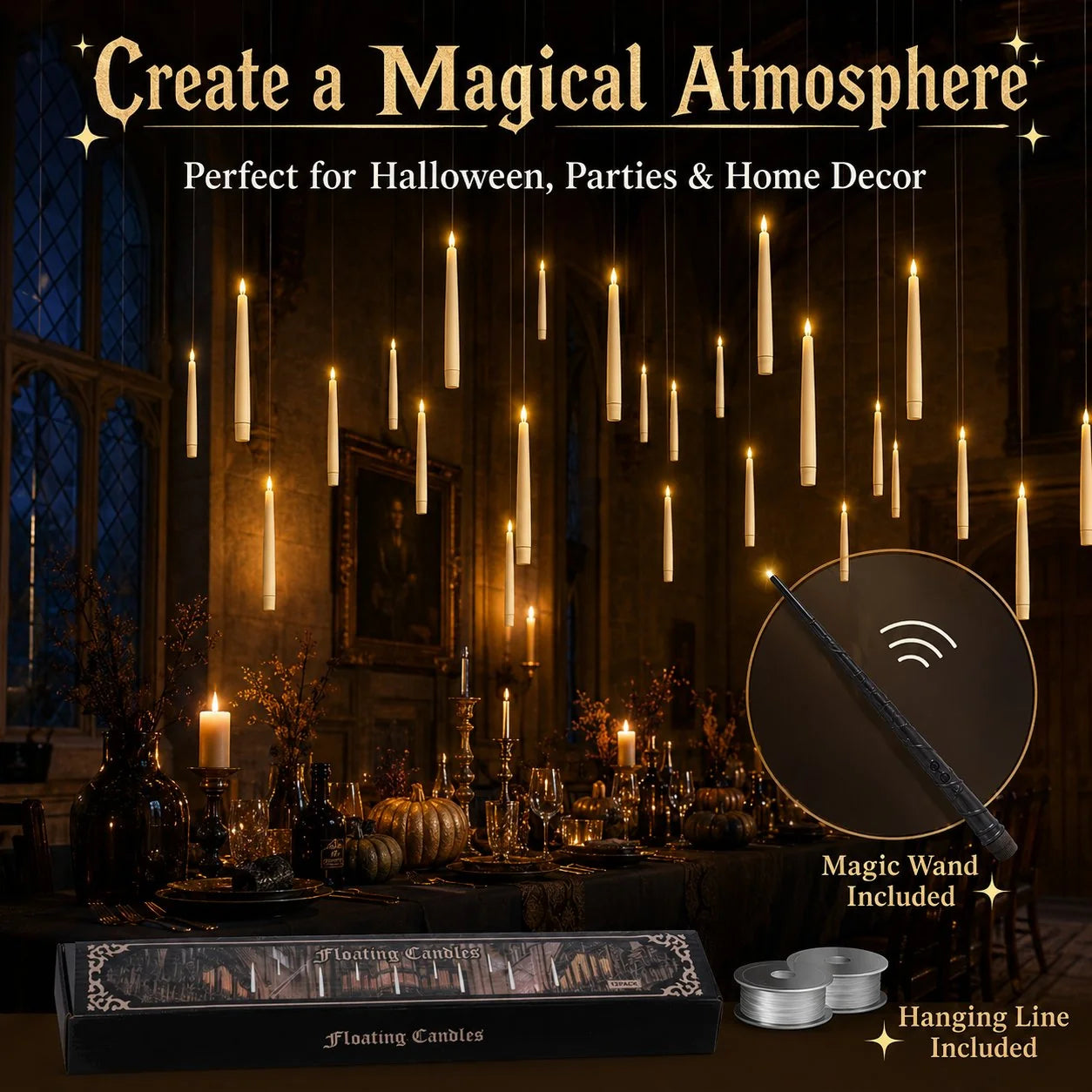 Purpose-Built Floating LED Candles with Wand Remote – Flameless