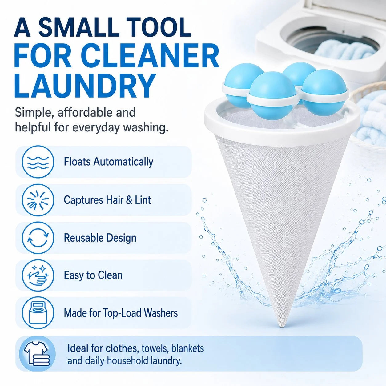 Pet-Friendly Floating Lint & Hair Catcher（3pcs） for Daily Pet Care
