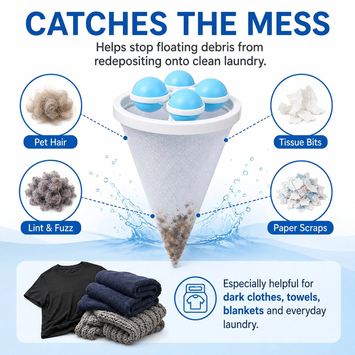 Pet-Friendly Floating Lint & Hair Catcher（3pcs） for Daily Pet Care