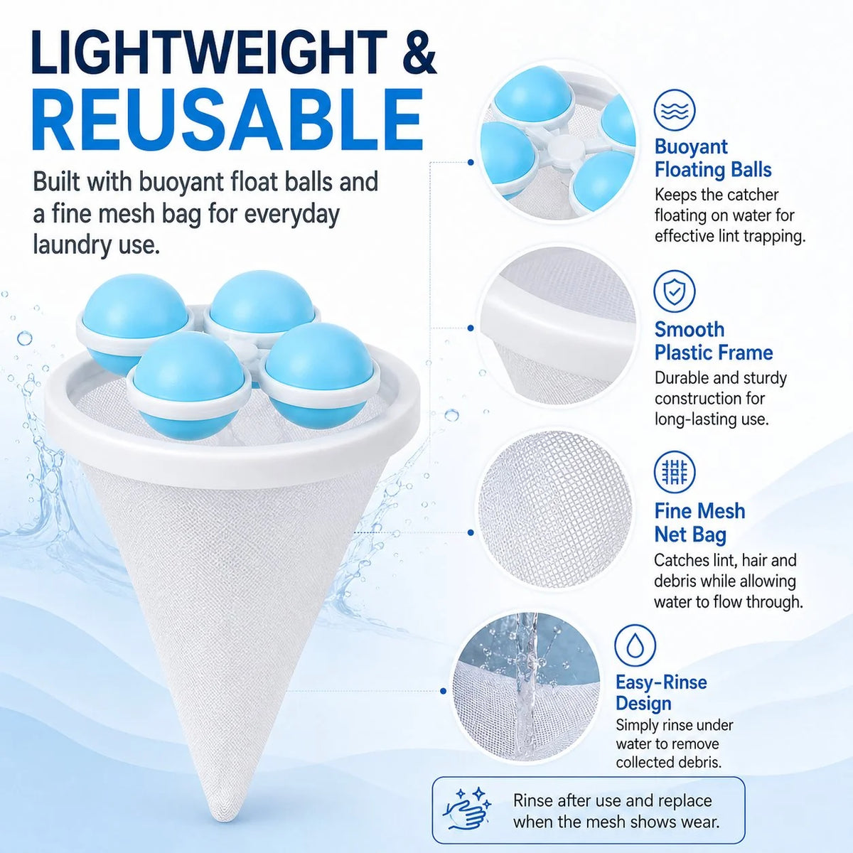 Pet-Friendly Floating Lint & Hair Catcher（3pcs） for Daily Pet Care