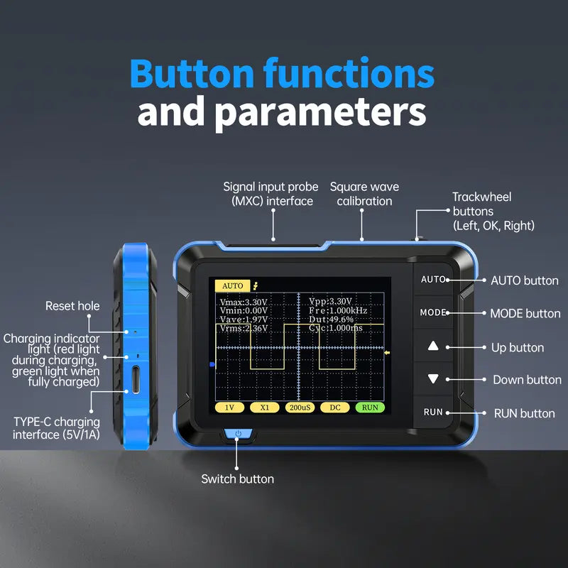 Vehicle-Ready Pocket Digital Oscilloscope – Portable Signal Tester