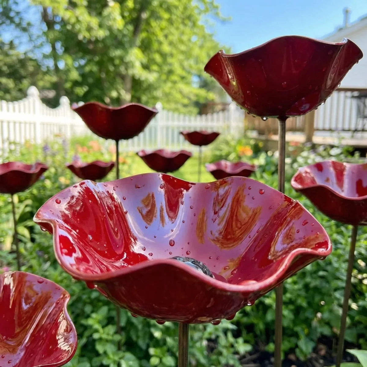 Outdoor-Ready Flower Garden Stake for Garden Display