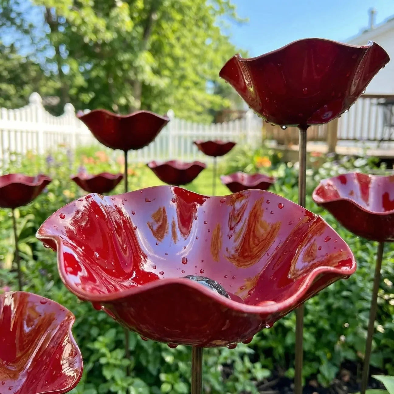 Outdoor-Ready Flower Garden Stake for Garden Display