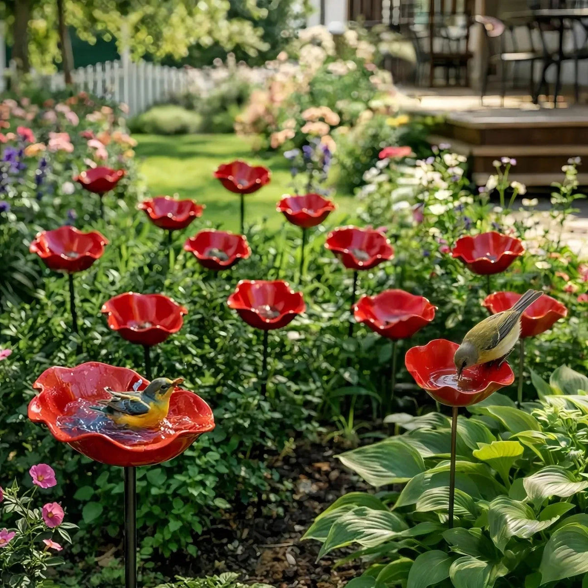 Outdoor-Ready Flower Garden Stake for Garden Display