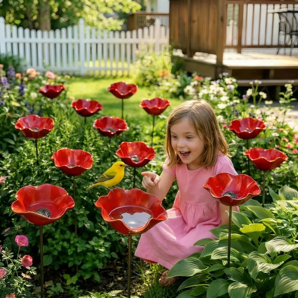 Outdoor-Ready Flower Garden Stake for Garden Display