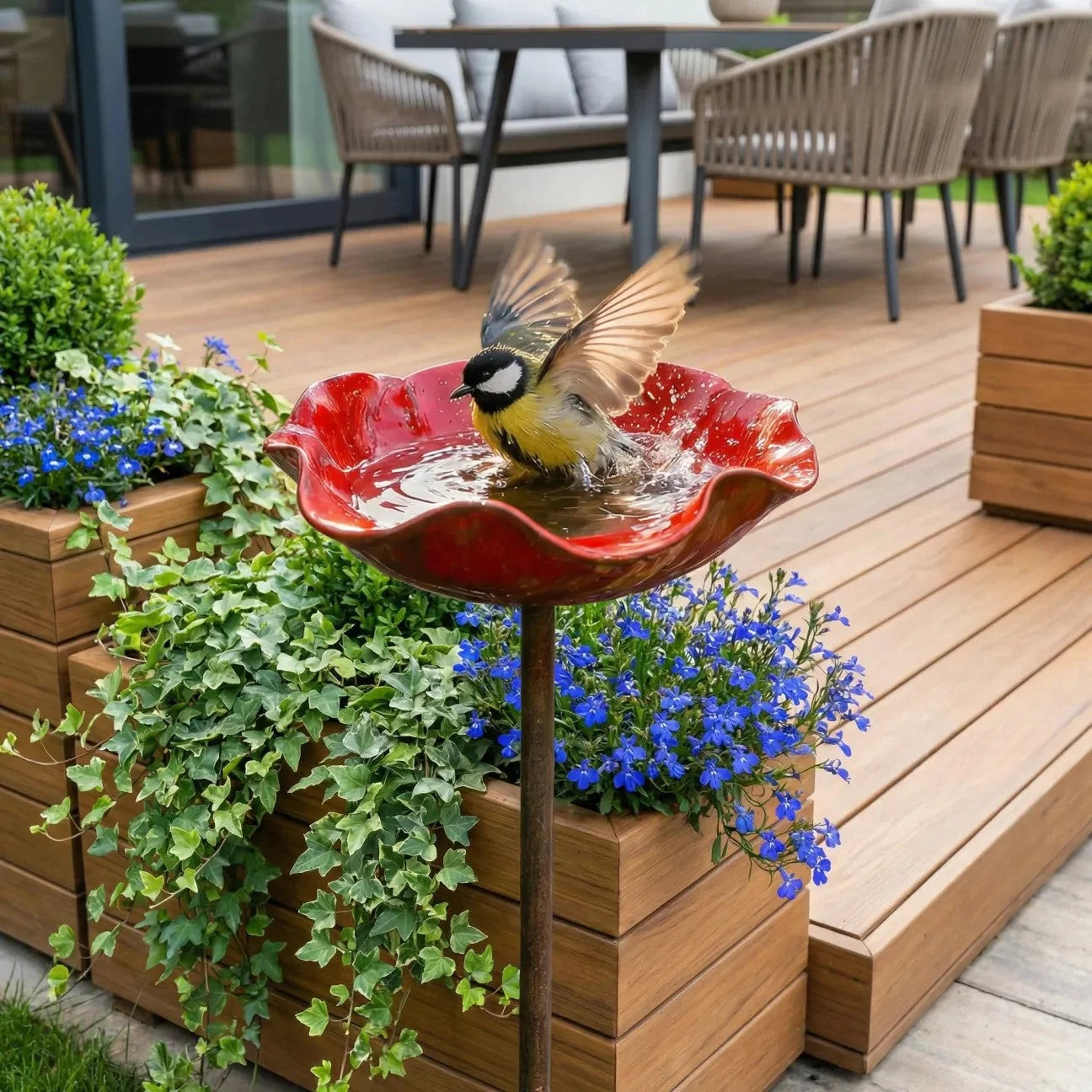 Outdoor-Ready Flower Garden Stake for Garden Display