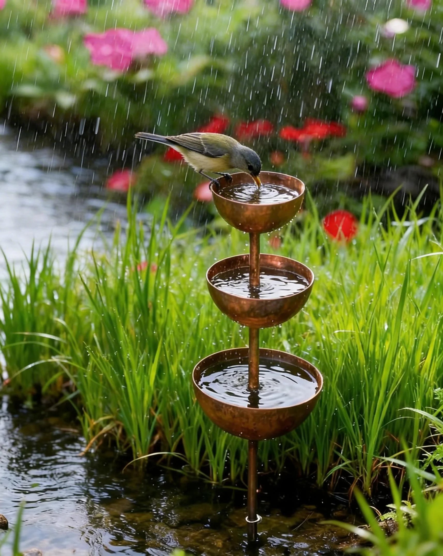Outdoor-Ready Flower Garden Stake for Garden Display