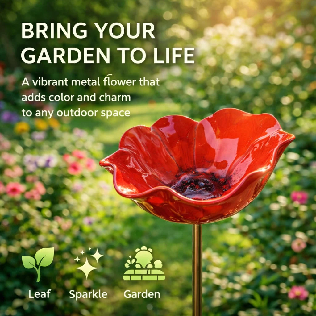 Outdoor-Ready Flower Garden Stake for Garden Display