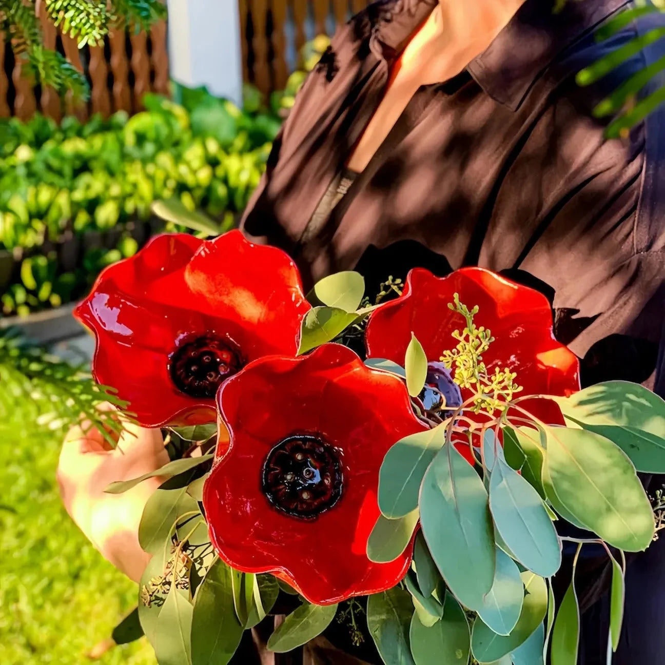 Outdoor-Ready Flower Garden Stake for Garden Display