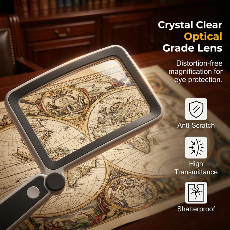 Illuminated 4X Foldable Reading Magnifier
