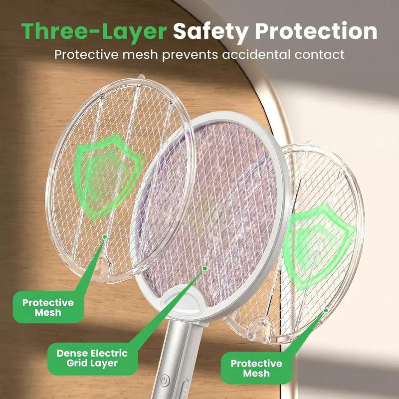 Purpose-Built 2-in-1 Foldable Electric Fly Swatter for Everyday Use